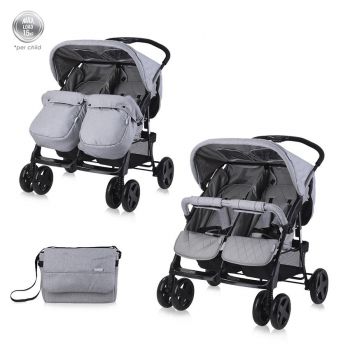 Carucior pentru gemeni Twin Cool Grey de firma original