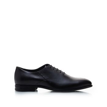 Pantofi eleganți bărbați din piele naturală, Leofex - 976 Negru Box de firma original