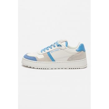 Pantofi sport de piele cu garnituri de piele intoarsa