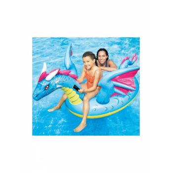 Saltea gonflabila pentru copii in forma de dragon Intex Ride-on 201 x191 cm