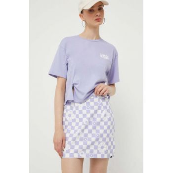 Vans fusta culoarea violet, mini, creion