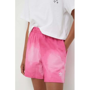 adidas Originals pantaloni scurti din bumbac culoarea roz, modelator, high waist