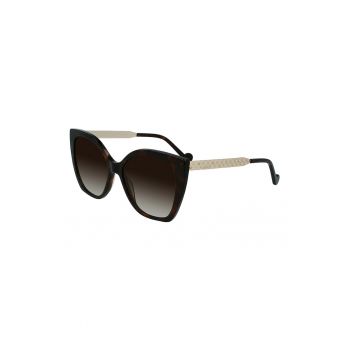 Ochelari de soare cat-eye cu brate texturate