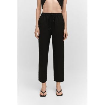Pantaloni cu talie inalta si snur de ajustare Fluido