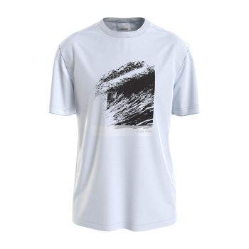 Tricou de lyocell si bumbac cu imprimeu