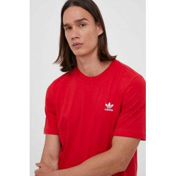 adidas Originals tricou din bumbac culoarea rosu, cu imprimeu ieftin