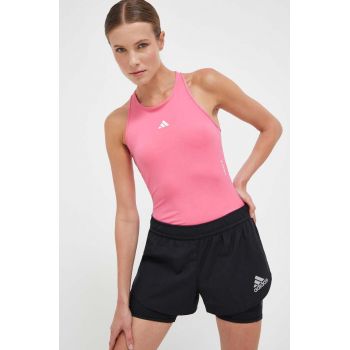 adidas Performance top de antrenament Techfit culoarea roz