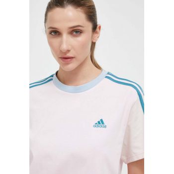 adidas tricou din bumbac culoarea roz