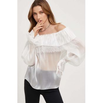 Answear Lab bluza femei, culoarea alb, cu imprimeu