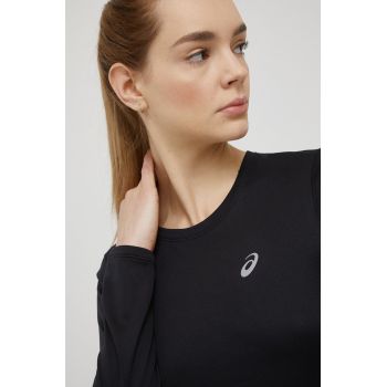 Asics longsleeve pentru alergare Core culoarea negru ieftin