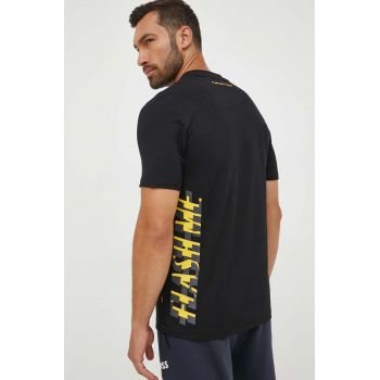 Boss Orange tricou din bumbac BOSS ORANGE culoarea negru, cu imprimeu