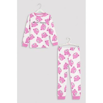 Pijama lunga cu imprimeu