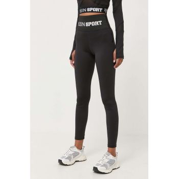 PLEIN SPORT colanti femei, culoarea negru, cu imprimeu