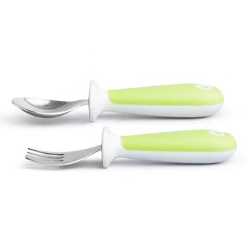 Set furculita si lingurita Munchkin pentru copii Raise 12L+ light green