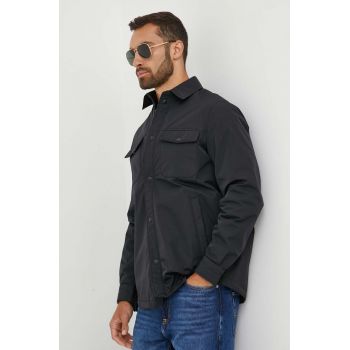 Armani Exchange geaca barbati, culoarea negru, de tranzitie