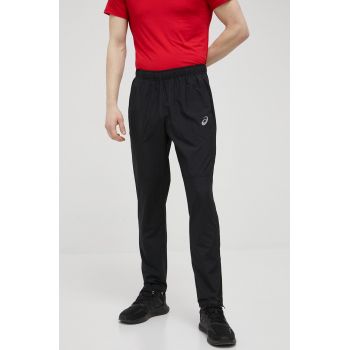 Asics pantaloni de alergare barbati, culoarea negru ieftini