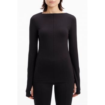 Bluza din amestec de bumbac cu decupaje la nivelul degetului