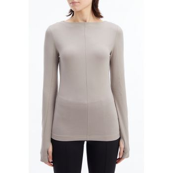 Bluza din amestec de bumbac cu decupaje la nivelul degetului