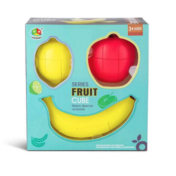 Cub rubik - Set trei fructe: Banana, Mar si Lamaie