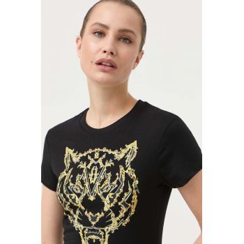 PLEIN SPORT tricou din bumbac culoarea negru