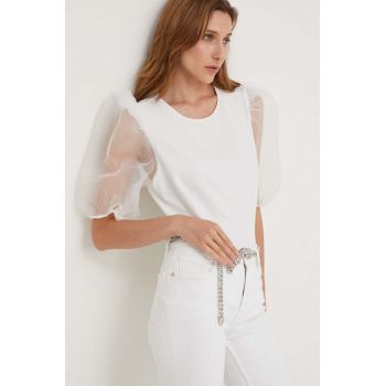 Answear Lab bluza culoarea alb, neted