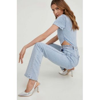 Answear Lab salopeta jeans cu guler