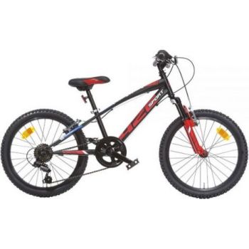 Bicicleta copii Dino Bikes 20' MTB baieti Sport negru cu 6 viteze si suspensie