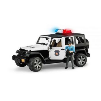 BRUDER - JEEP WRANGLER UNLIMITED RUBICON DE POLITIE CU SIRENA SI FIGURINA ieftin