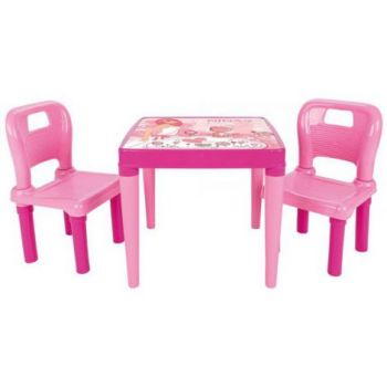 Set Masuta cu 2 scaune pentru copii Pilsan Hobby Study Table pink la reducere