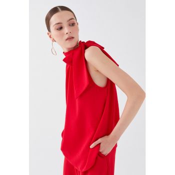 Bluza lejera cu funda din panglici