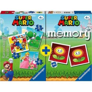 Puzzle + Joc Memory Super Mario, 25 36 49 Piese