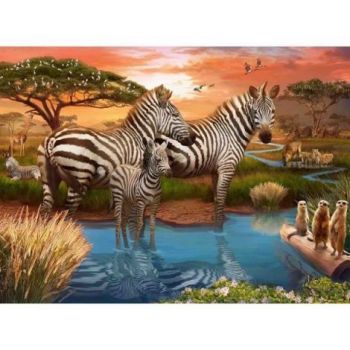 Puzzle Zebre La Apa, 500 Piese