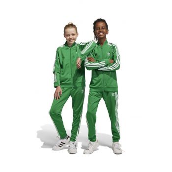 adidas Originals pantaloni de trening pentru copii culoarea verde, cu imprimeu ieftini