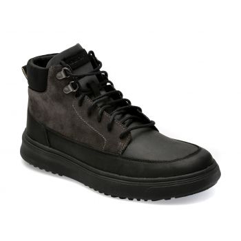 Ghete GEOX negre, U36DTD, din piele naturala