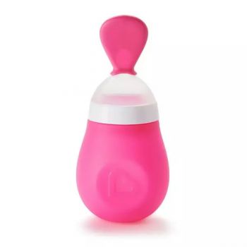 Lingurita cu rezervor Munchkin pentru bebelusi Squeeze 4L+ pink