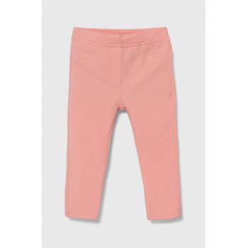 United Colors of Benetton pantaloni copii culoarea roz, neted