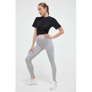 adidas Performance leggins de antrenament Techfit culoarea gri, cu imprimeu