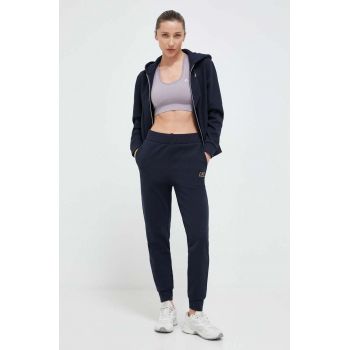 EA7 Emporio Armani compleu lounge femei, culoarea albastru marin
