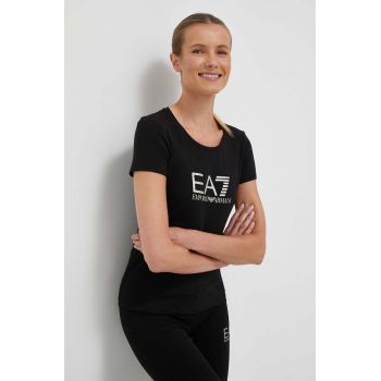 EA7 Emporio Armani tricou femei, culoarea negru