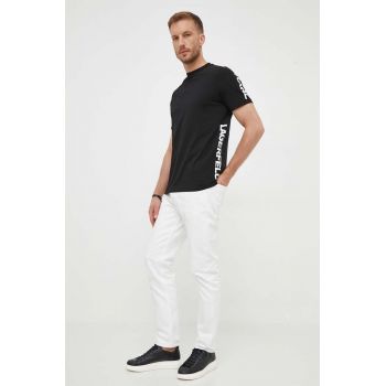 Karl Lagerfeld tricou barbati, culoarea negru, cu imprimeu