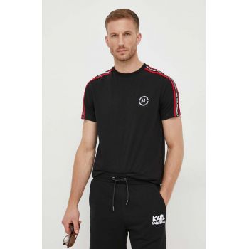 Karl Lagerfeld tricou barbati, culoarea negru, cu imprimeu