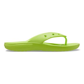 Șlapi Crocs Classic Flip Verde - Limeade de firma originali