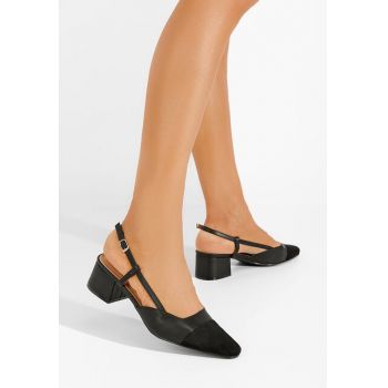 Pantofi slingback Nathrea negri la reducere