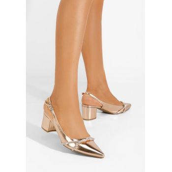 Pantofi slingback Saradena champagne la reducere