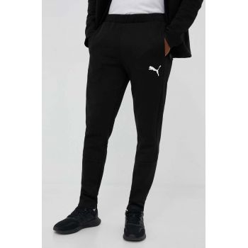 Puma pantaloni de antrenament EVOSTRIPE culoarea negru, cu imprimeu 585814 ieftini