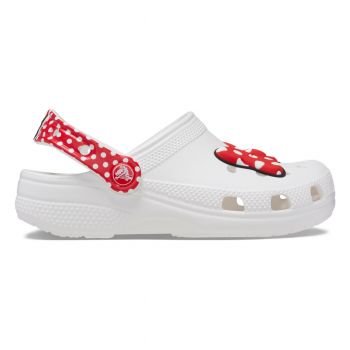 Saboti Crocs Disney Minnie Mouse Classic Clog Kids Alb - White/Red ieftini