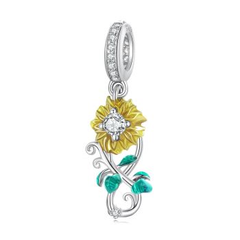 Talisman din argint Sparkling Sunflower