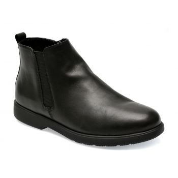 Ghete GEOX negre, U26EMB, din piele naturala