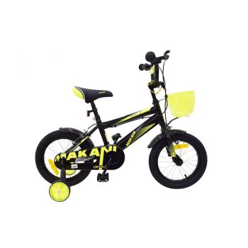 Bicicleta 14 inch Makani cu roti ajutatoare Diablo Black-Yellow