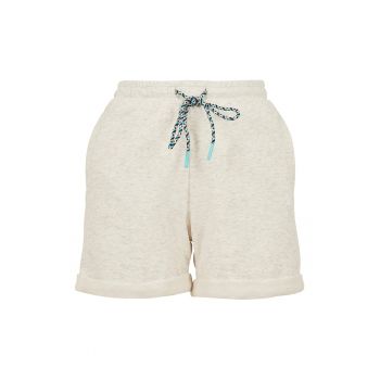 Pantaloni scurti sport cu talie inalta si snur